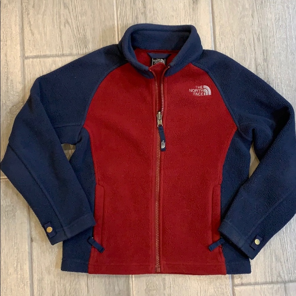 The North Face Boys XS 6 Red Blue Fleece Jacket
